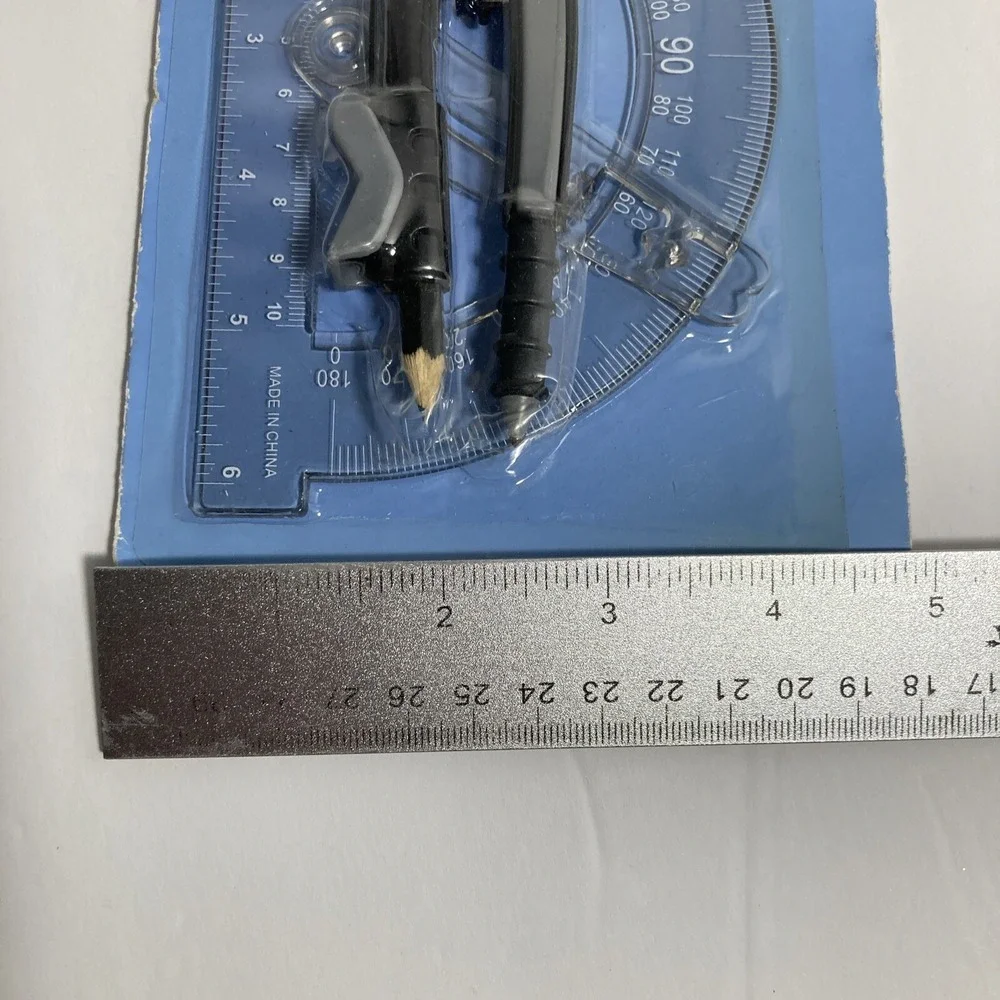 Compass and Protractor Set -2 Pieces for Math Geometry Art‎ Drawing Drafting